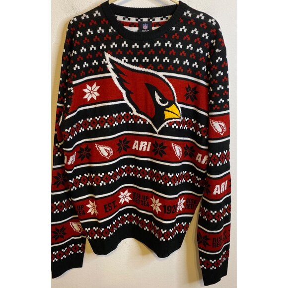 NEW FOCO NFL Arizona Cardinals Long Sleeve Big Logo Ugly Christmas Sweater LARGE - Picture 1 of 3